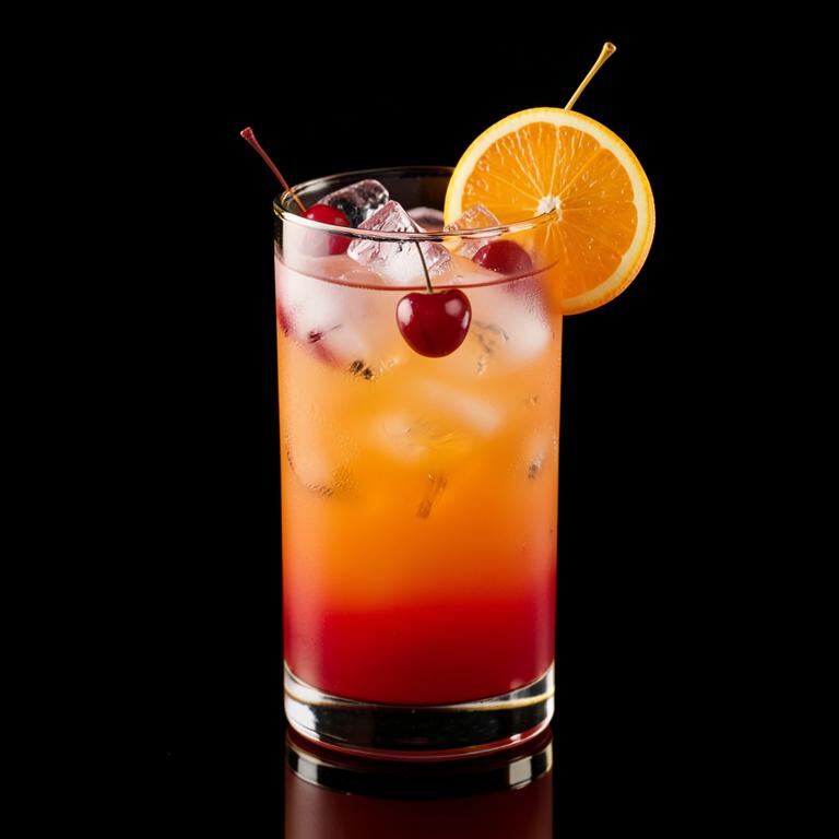 Tequila Sunrise cocktail served at Queen’s Court Restaurant