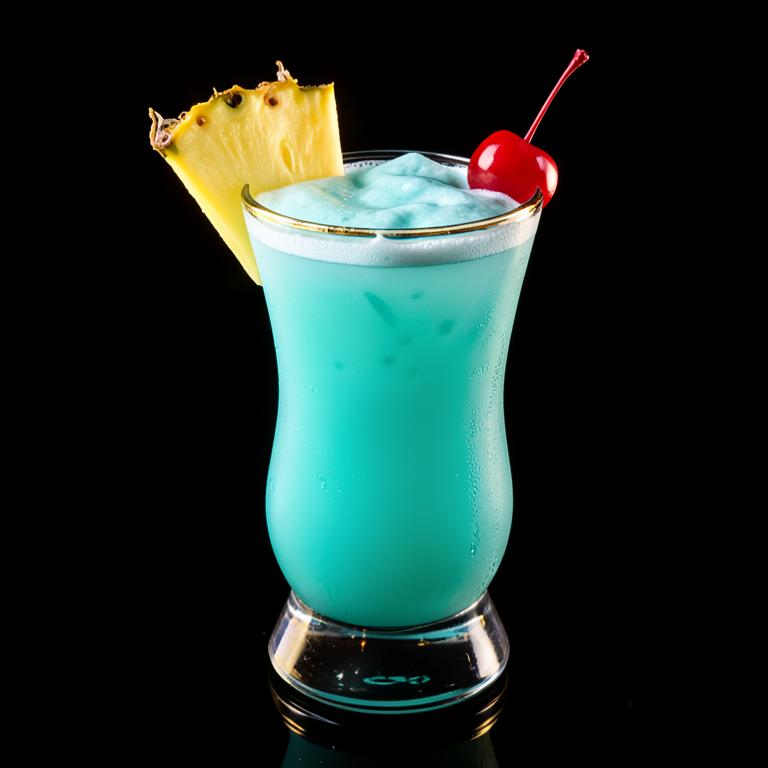 Blue Hawaiian cocktail served at Queen’s Court Restaurant